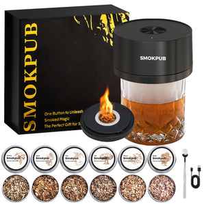 Smokpub Complete Set – Electric Smoker Set for Whiskey, Bourbon & Cocktails