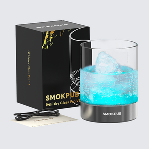 Smokpub Electric Cooling Glass – Smart Whiskey Glass with Ambient Lighting & Rapid Cooling – Perfect Gift for Whiskey Lovers