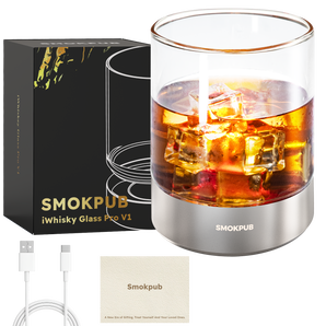 Smokpub Electric Cooling Glass – Smart Whiskey Glass with Ambient Lighting & Rapid Cooling – Perfect Gift for Whiskey Lovers
