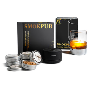 Smokpub Electric Smoker & Whiskey Glass Set – Perfect Tasting Experience Bundle